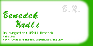 benedek madli business card